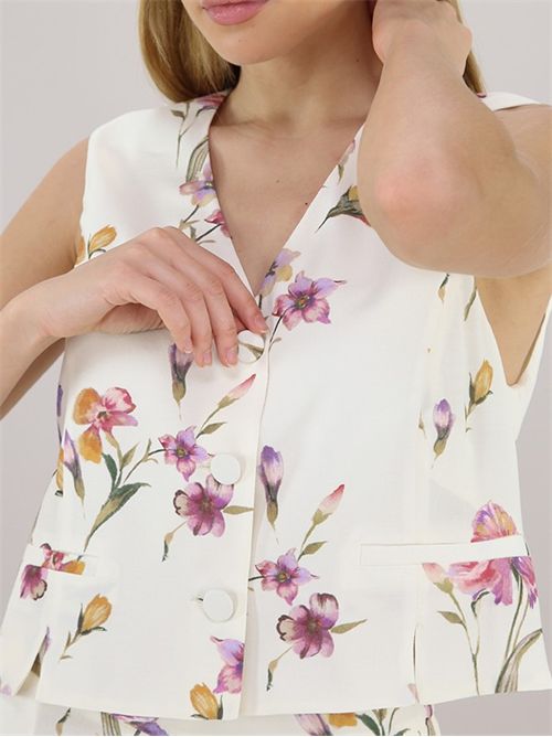 Gilet in crêpe de Chine a fiori TWINSET | TP2777/12329